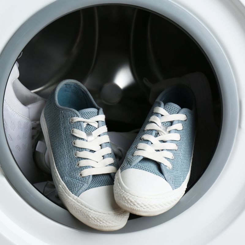 Waszak voor schoenen, 1 stuk microvezel met verborgen ritssluiting, herbruikbare zak, voor schoenen in de wasmachine op 360° voor sneakers, sport en vrije tijd - wit/blauw Waszak voor schoenen, 1 stuk microvezel met verborgen ritssluiting, herbruikbare zak, voor schoenen in de wasmachine op 360° voor sneakers, sport en vrije tijd - wit/blauw