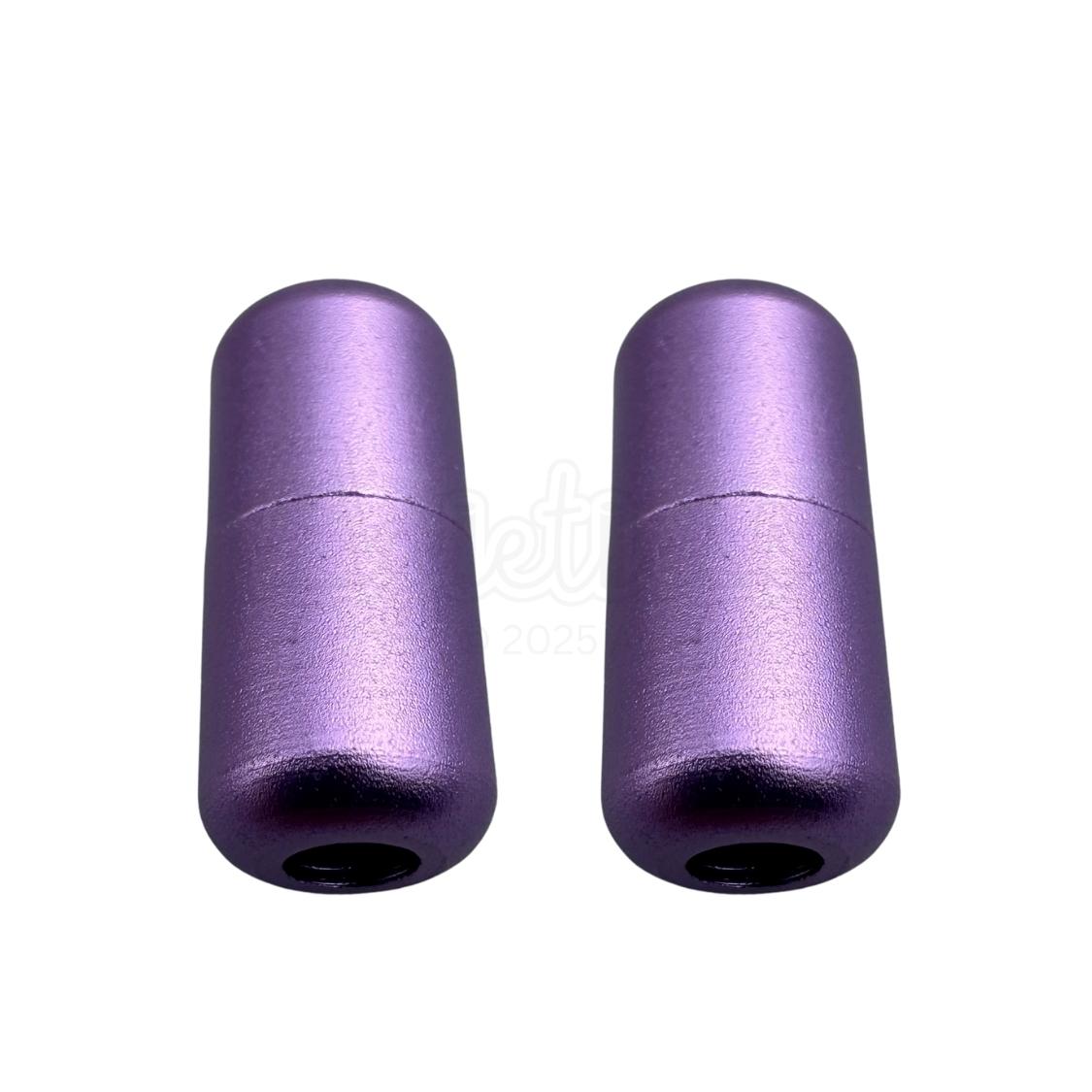 Elastische veters draaicapsule mat sluiting paars geschikt voor elastische veters van 3 tot 9 mm breed exclusief 4 mm