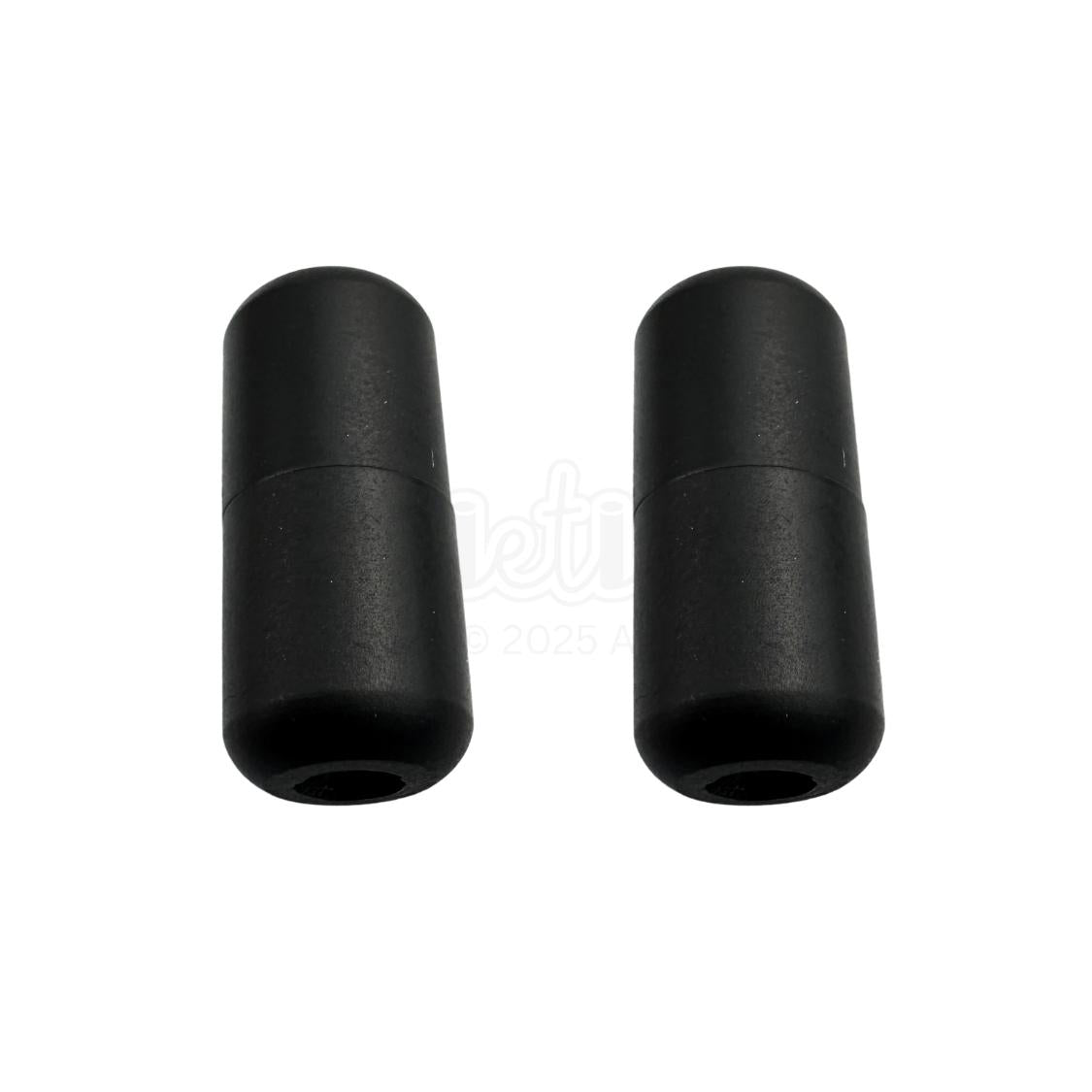 Elastische veters draaicapsule mat sluiting zwart geschikt voor elastische veters van 3 tot 9 mm breed exclusief 4 mm