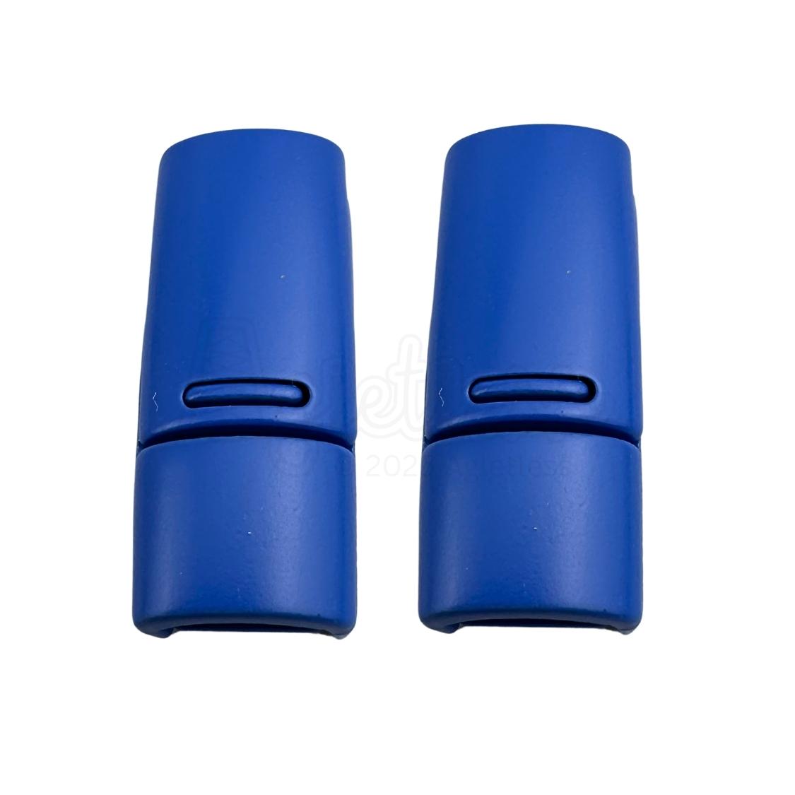 Elastische veters zonder strikken magnetische sluiting 6–9mm blauw detailfoto van hoe de sluiting werkt