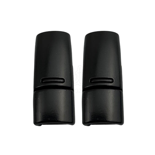 Elastische veters zonder strikken magnetische sluiting 6–9mm zwart detailfoto van hoe de sluiting werkt