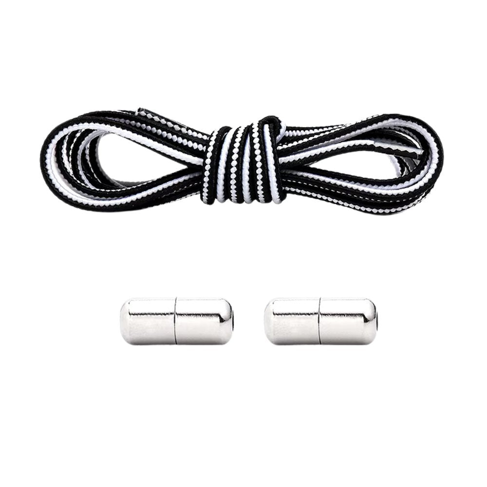 Sterke Elastische Veters Zwart Wit - 1 Paar