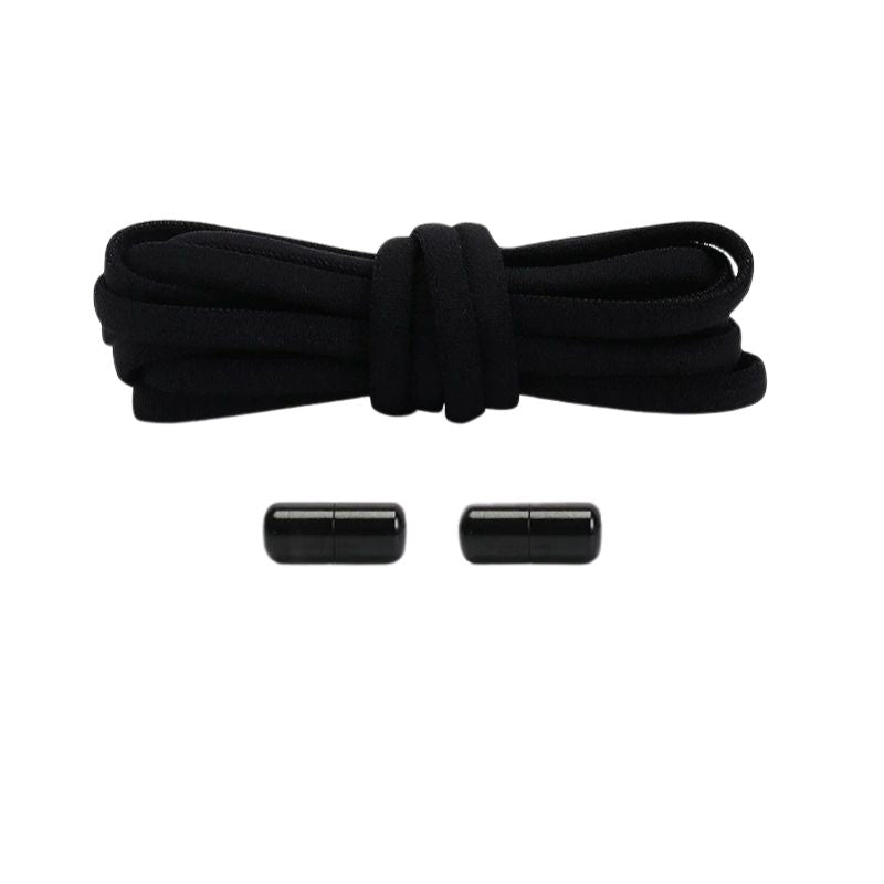 Elastische veters zwart sport met draaicapsule voor sportschoenen en casual gebruik