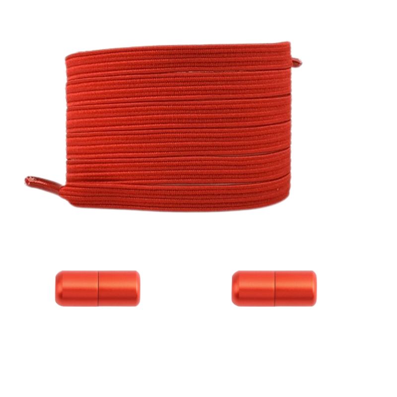 Rode platte nette elastische veters met capsulesluiting voor een krachtige en verzorgde uitstraling