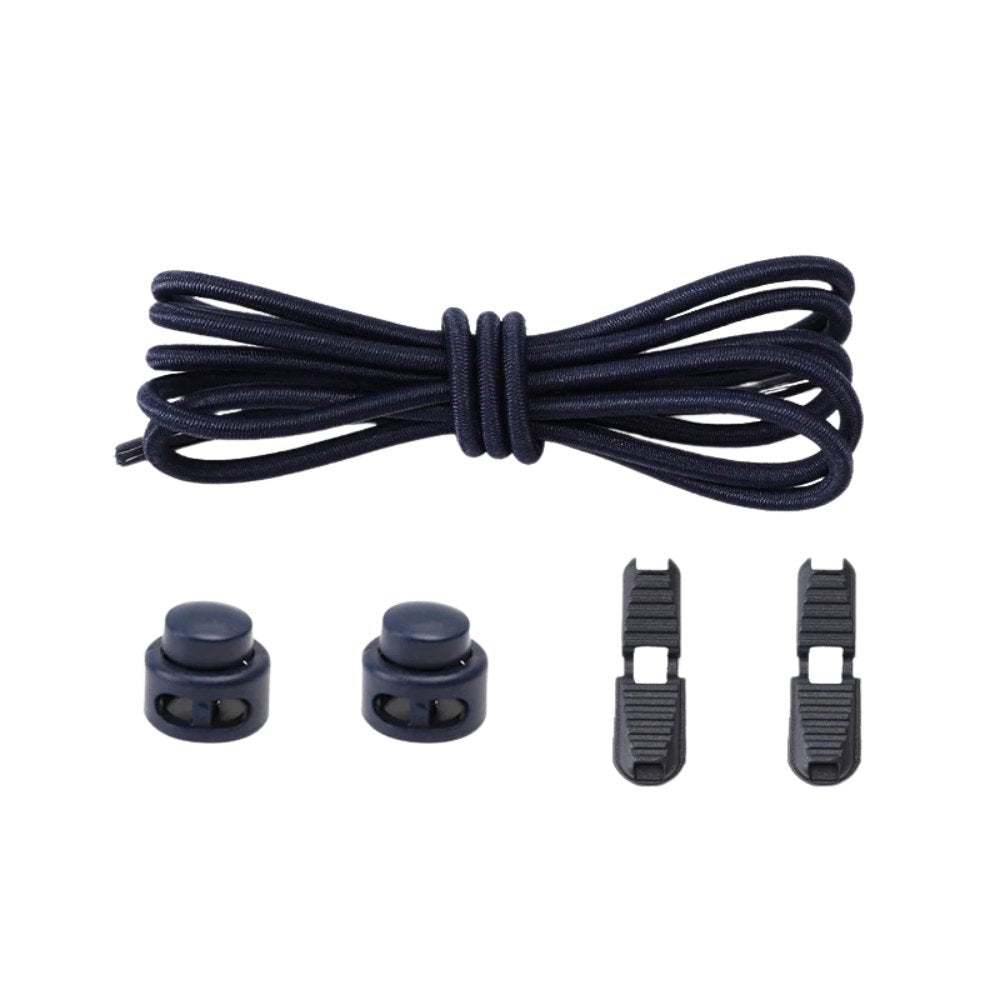 Elastische veters marineblauw dun 3mm met verstelbare sluiting voor sneakers en casual schoenen