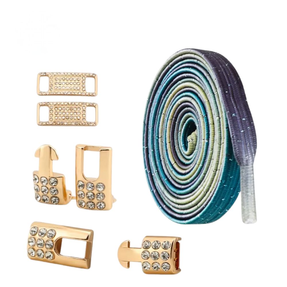 Bling elastische veters stars plat met gouden sluiting