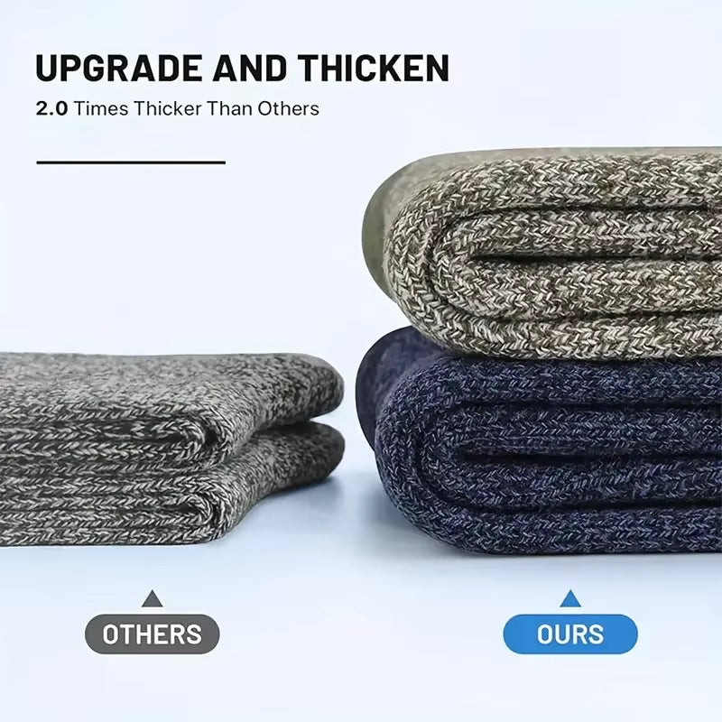 Set van 5 paar heren merino wollen sokken – Extra dik en warm