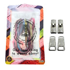 Elastische veters zonder strikken bling bling 6mm haak zilveren sluiting snoepkleur in luxe verpakking