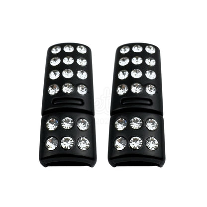 Elastische veters bling magneet sluiting zwart geschikt voor elastische veters van 6 tot 9 mm breed