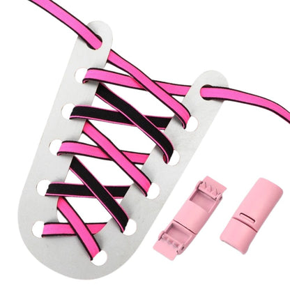 Roze Yin Yang platte elastische veters met magneetsluiting voor een modieuze stijl zonder strikken