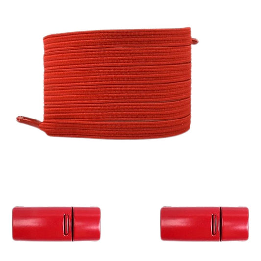 Rode platte nette elastische veters met magneetsluiting voor comfortabele schoenen zonder strikken