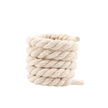 Rope laces extra dik beige opgerold