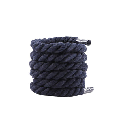 Rope laces extra dik marineblauw opgerold