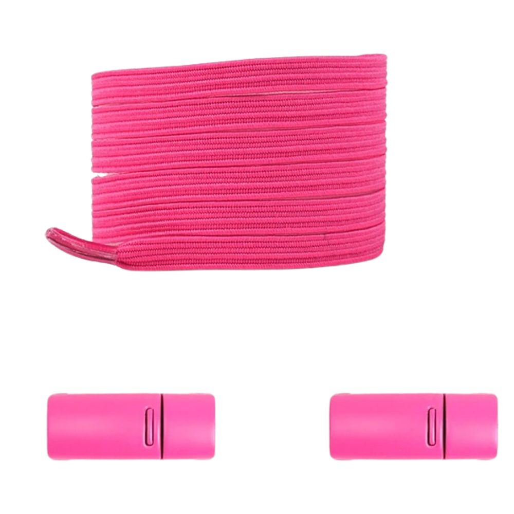 Rozerode moderne platte elastische veters met magneetsluiting voor een modieuze en gemakkelijke look