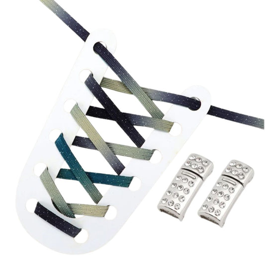 Elastische veters stars glitter plat met rhinestone magneetsluiting voor sneakers