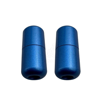 Elastische veters draaicapsule mat sluiting blauw geschikt voor elastische veters van 3 tot 9 mm breed exclusief 4 mm