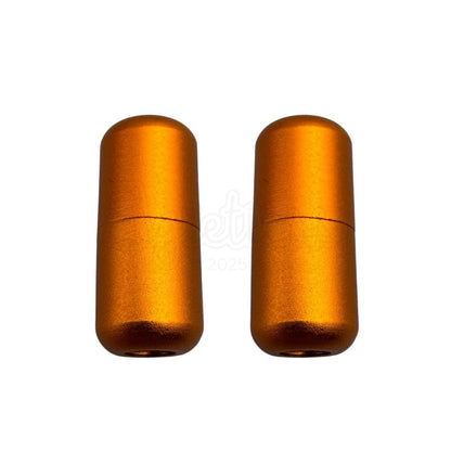 Elastische veters draaicapsule mat sluiting oranje geschikt voor elastische veters van 3 tot 9 mm breed exclusief 4 mm