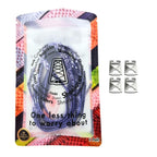 Elastische veters onzichtbaar strikken paisley 9mm onzichtbare clipjes paars wit in luxe verpakking