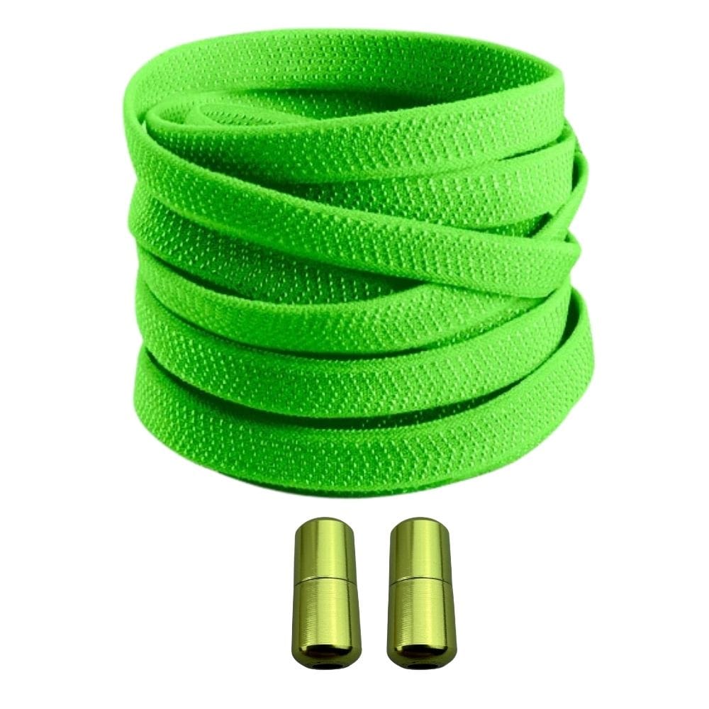 Productafbeelding van platte elastische veters van 8 mm met capsule sluiting in de kleur groen