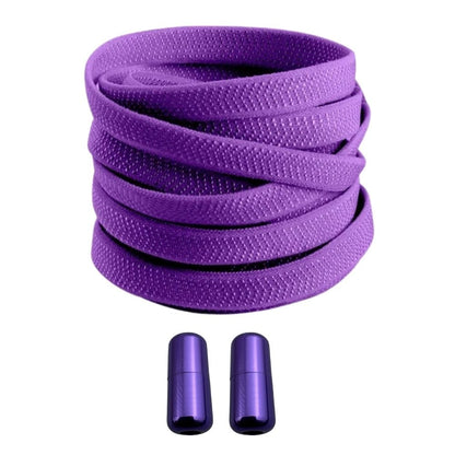 Productafbeelding van platte elastische veters van 8 mm met capsule sluiting in de kleur paars