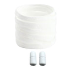 Productafbeelding van platte elastische veters van 8 mm met capsule sluiting in de kleur wit