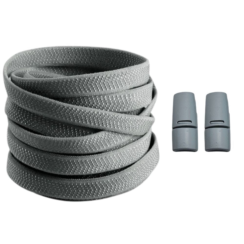 Productafbeelding van platte elastische veters van 8 mm met magneetsluiting in de kleur donkergrijs