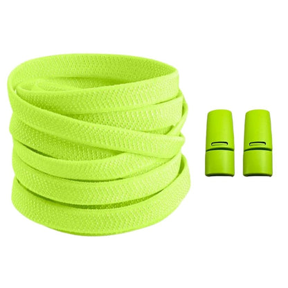 Productafbeelding van platte elastische veters van 8 mm met magneetsluiting in de kleur fluorescerend groen