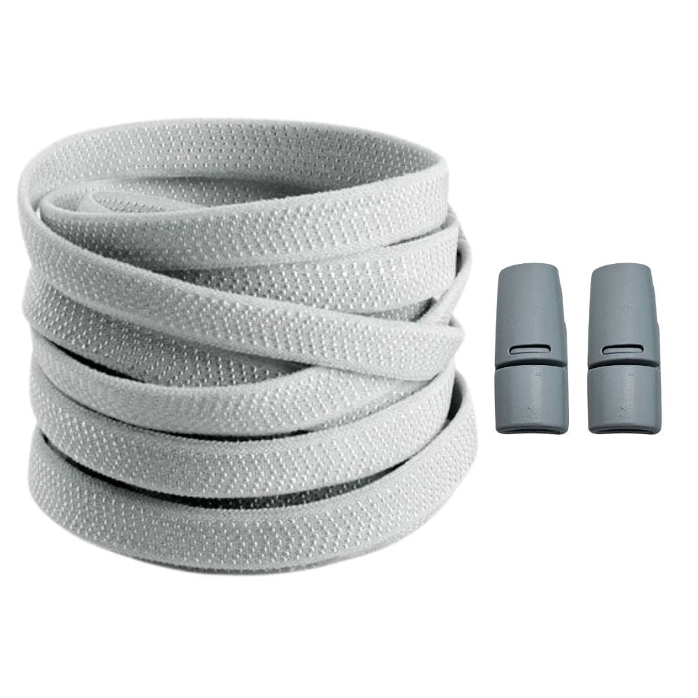 Productafbeelding van platte elastische veters van 8 mm met magneetsluiting in de kleur grijs