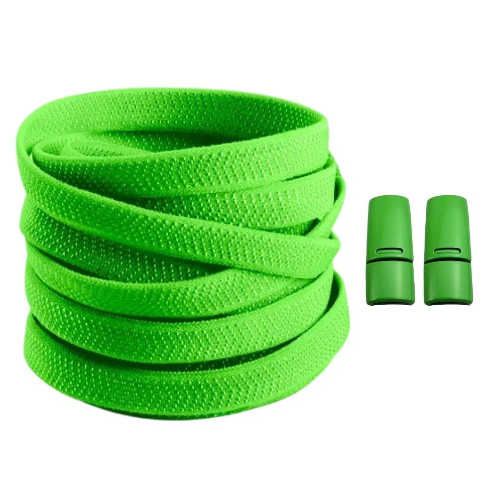 Productafbeelding van platte elastische veters van 8 mm met magneetsluiting in de kleur groen