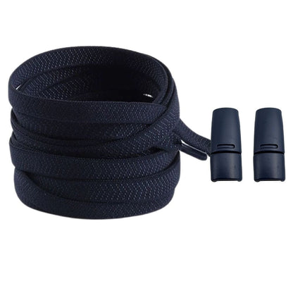 Productafbeelding van platte elastische veters van 8 mm met magneetsluiting in de kleur marineblauw