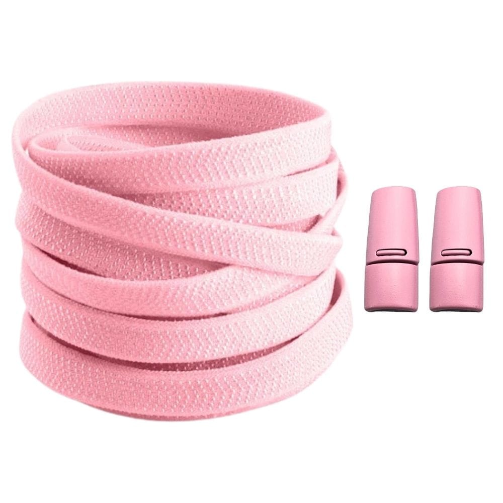 Productafbeelding van platte elastische veters van 8 mm met magneetsluiting in de kleur roze