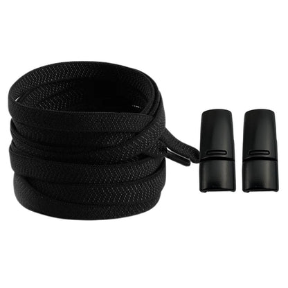 Productafbeelding van platte elastische veters van 8 mm met magneetsluiting in de kleur zwart