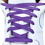 Elastische veters onzichtbaar strikken plat 8mm onzichtbare clipjes paars met stretch uitgerekt