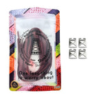 Elastische veters onzichtbaar strikken plat 8mm onzichtbare clipjes wijnrood in luxe verpakking