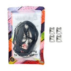 Elastische veters onzichtbaar strikken plat 8mm onzichtbare clipjes zwart in luxe verpakking