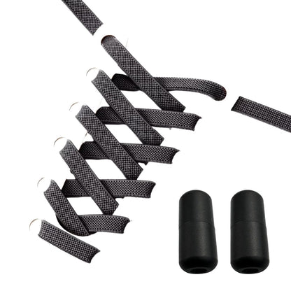 Productafbeelding van platte elastische veters van 9 mm met capsule sluiting in de kleur donkergrijs