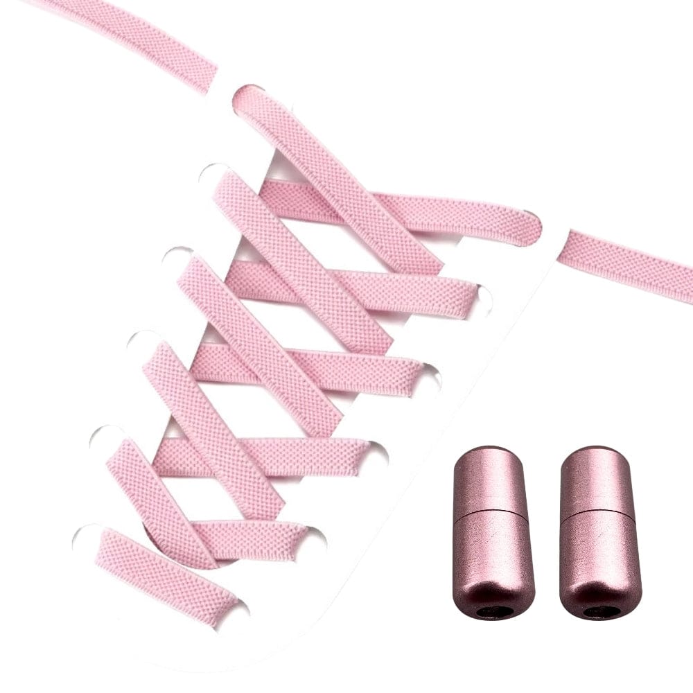 Productafbeelding van platte elastische veters van 9 mm met capsule sluiting in de kleur roze