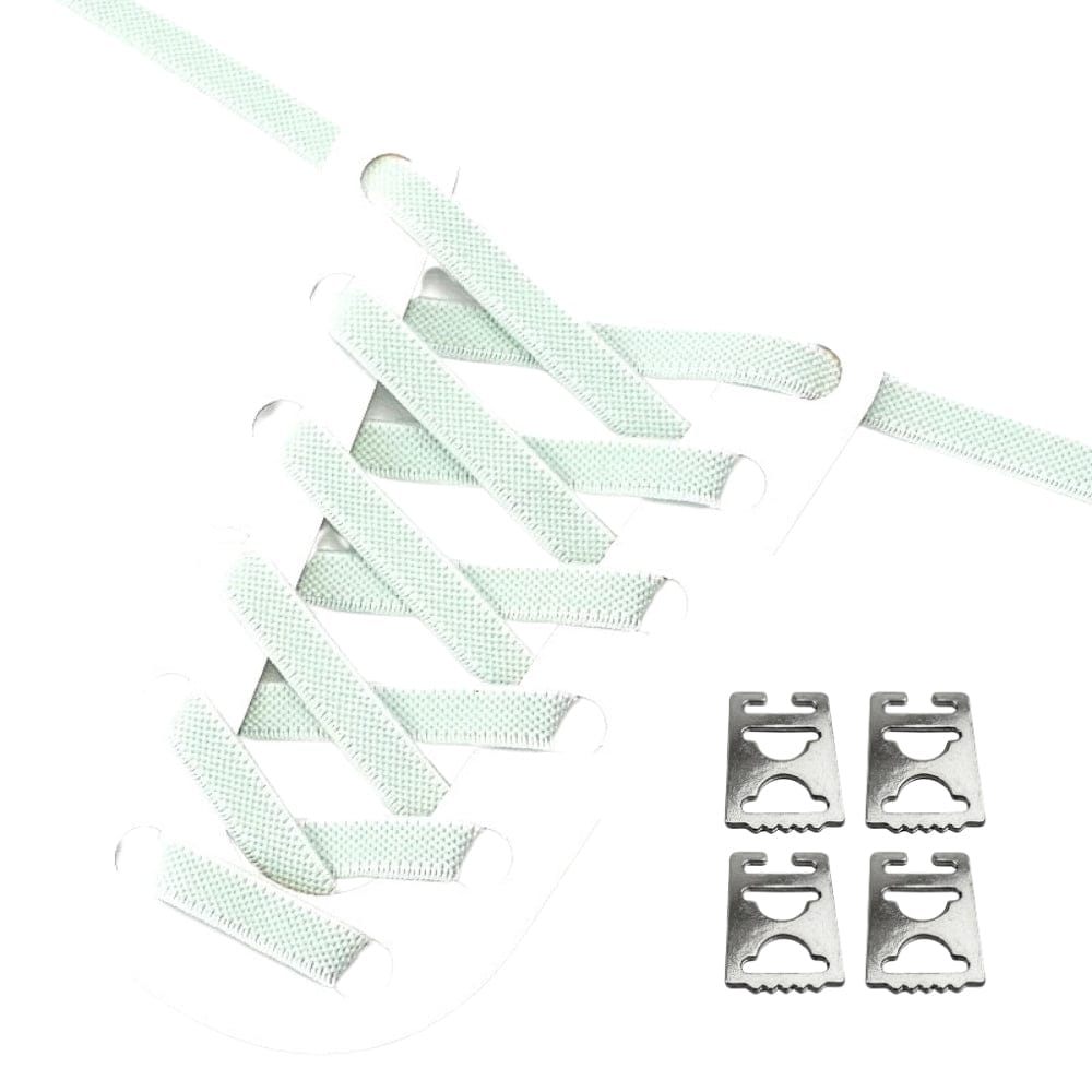 Productafbeelding van platte elastische veters van 9 mm met clipjes in de kleur lichtgroen