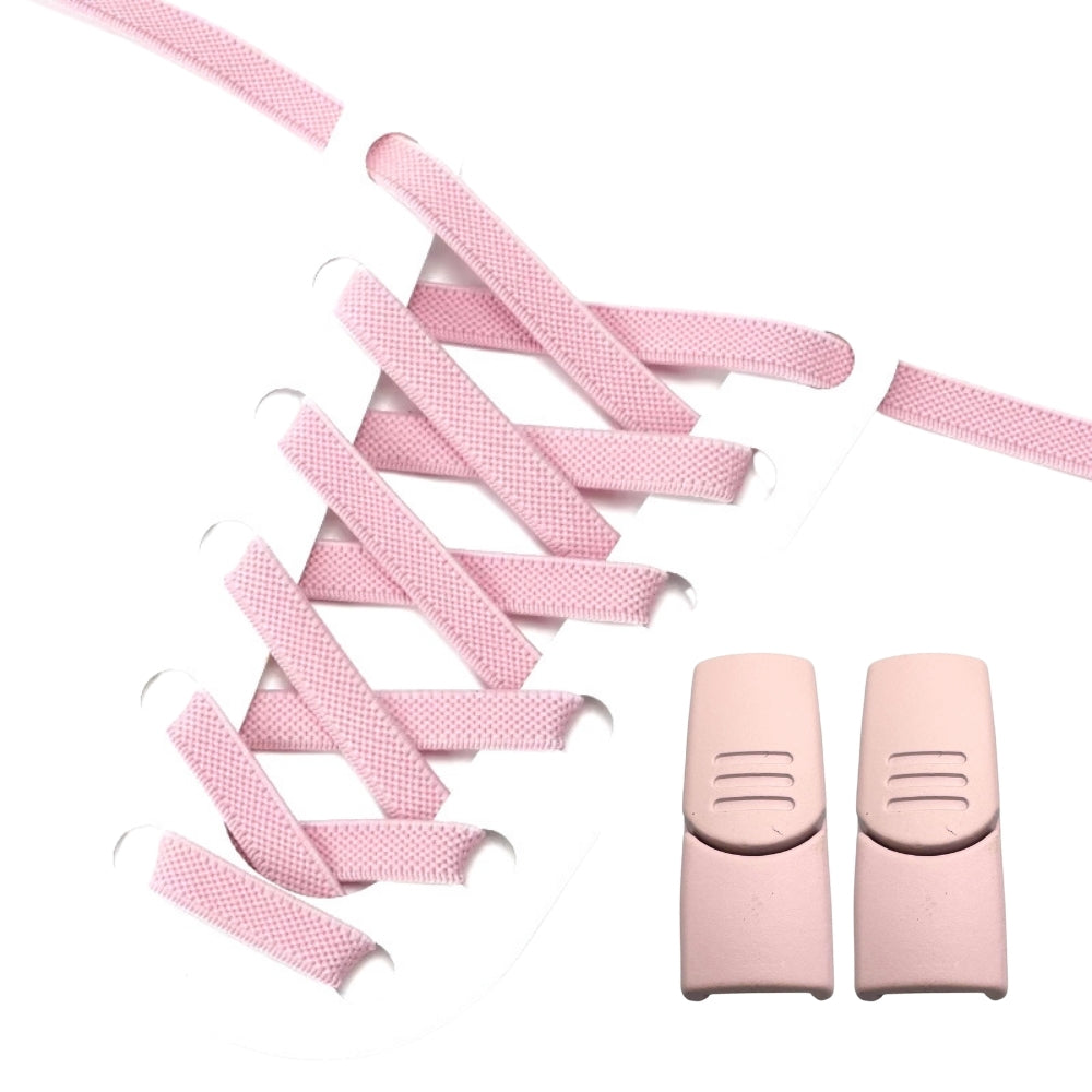 Productafbeelding van platte elastische veters van 9 mm met magneetsluiting in de kleur roze