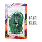 Elastische veters onzichtbaar strikken plat 9mm onzichtbare clipjes groen in luxe verpakking