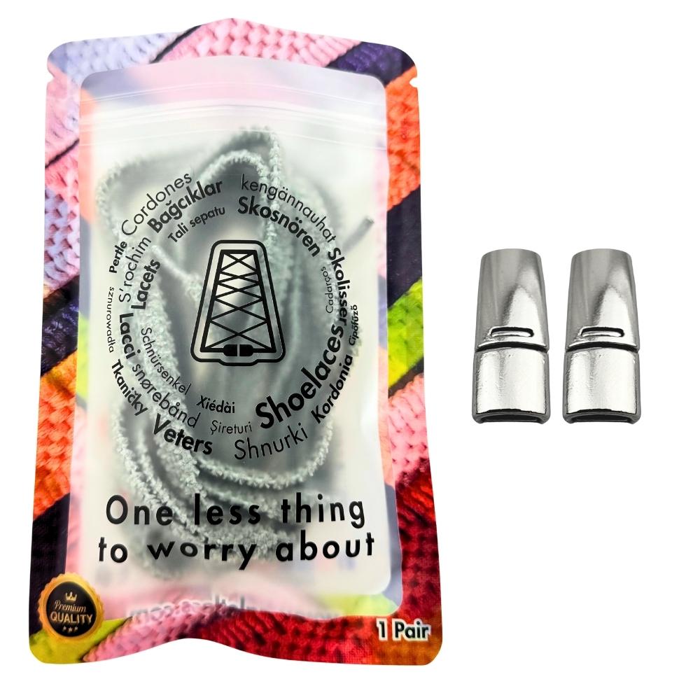 Elastische veters zonder strikken fluffy 7mm magnetische sluiting jade in luxe verpakking