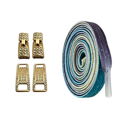 Productafbeelding van bling bling elastische veters van 6 mm met gouden haak in de kleur stars