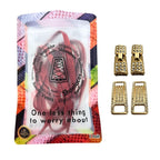 Elastische veters zonder strikken bling bling 6mm haak sluiting rood in luxe verpakking