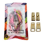 Elastische veters zonder strikken bling bling 6mm haak sluiting roze regenboog in luxe verpakking