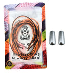 Elastische veters zonder strikken driehoek 3mm capsule sluiting zwart oranje in luxe verpakking