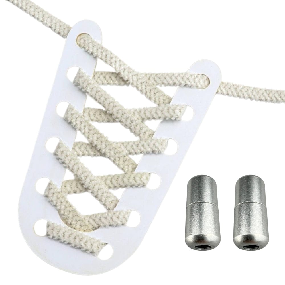 Productafbeelding van fluffy elastische veters van 7 mm met capsule sluiting in de kleur beige