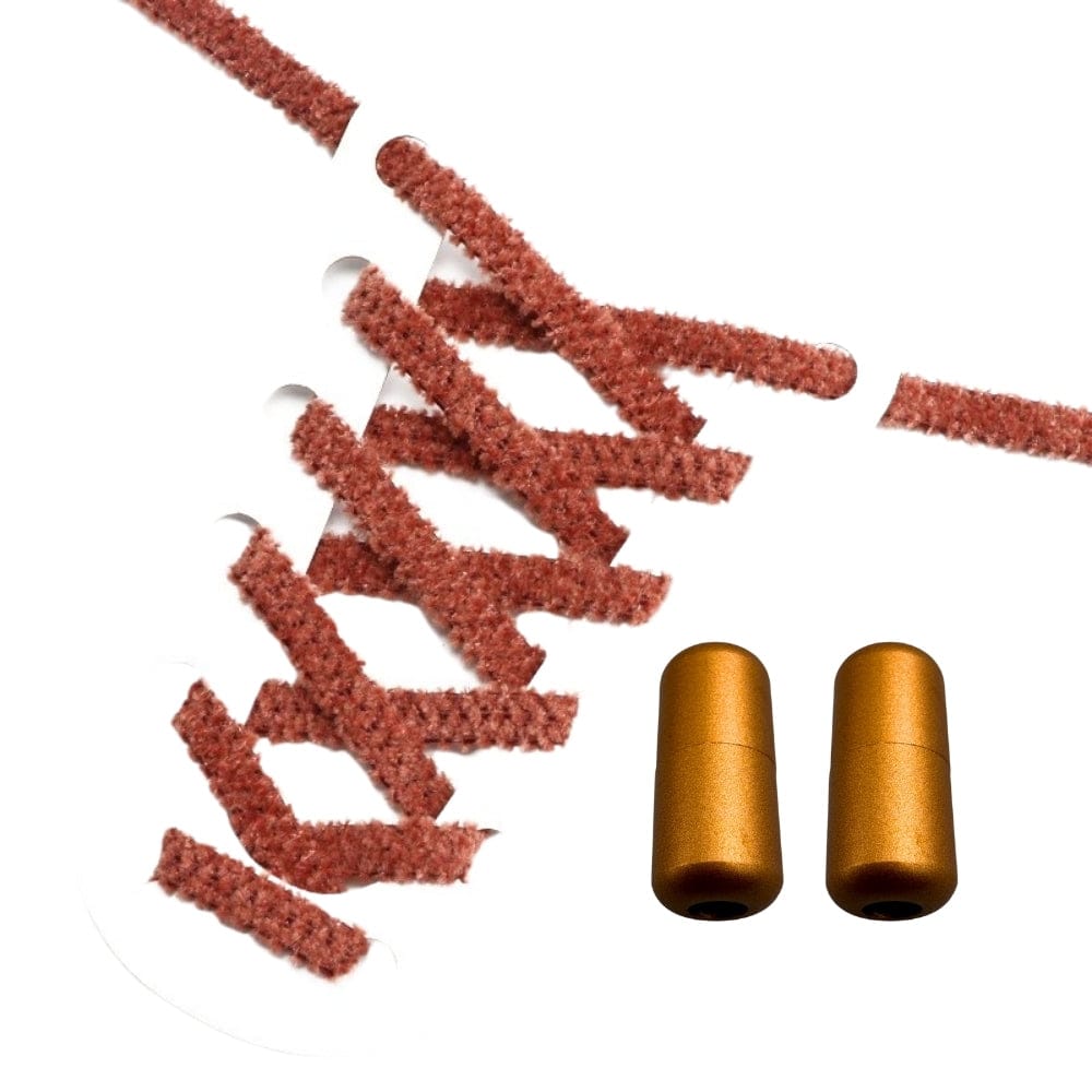 Productafbeelding van fluffy elastische veters van 7 mm met capsule sluiting in de kleur bruin