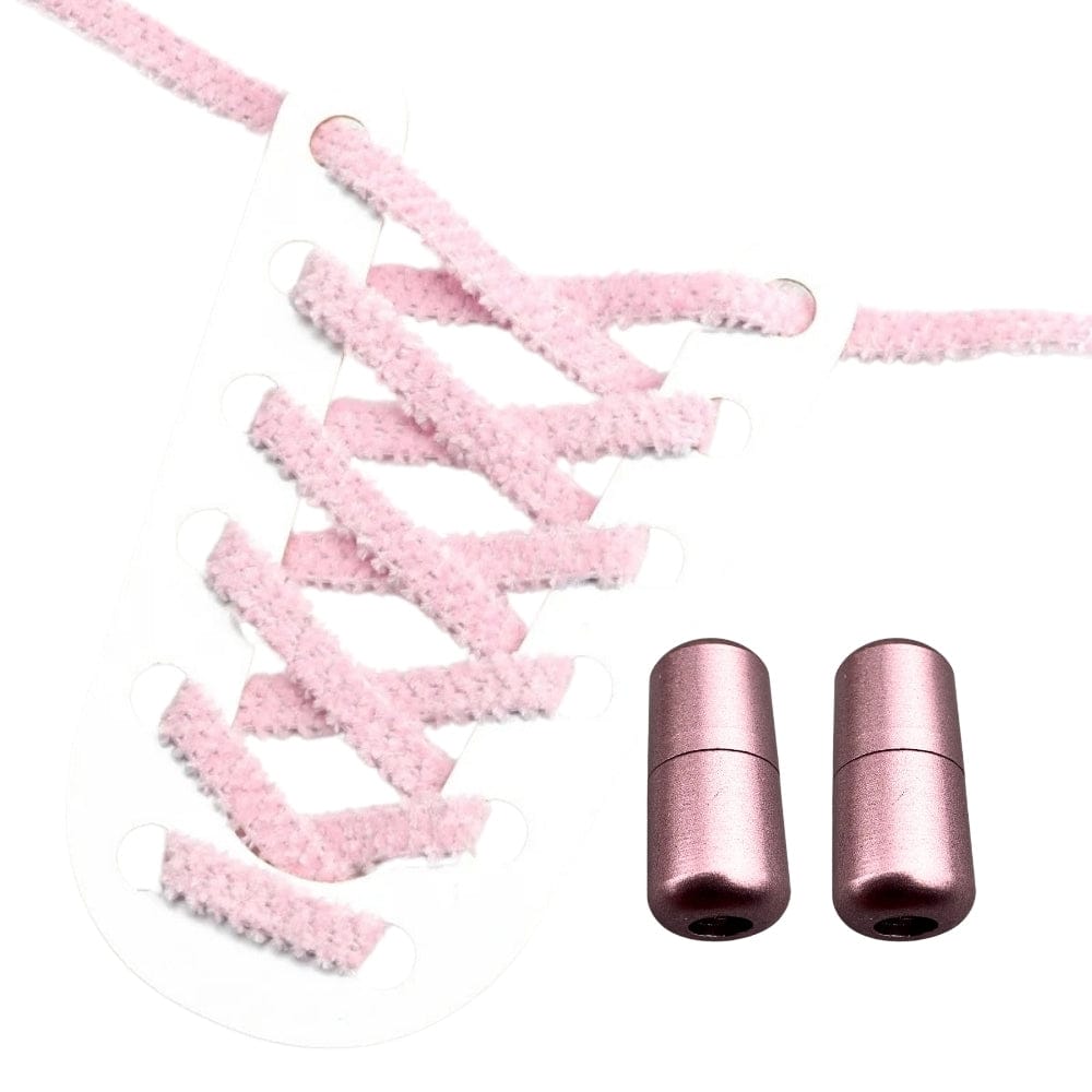 Productafbeelding van fluffy elastische veters van 7 mm met capsule sluiting in de kleur roze
