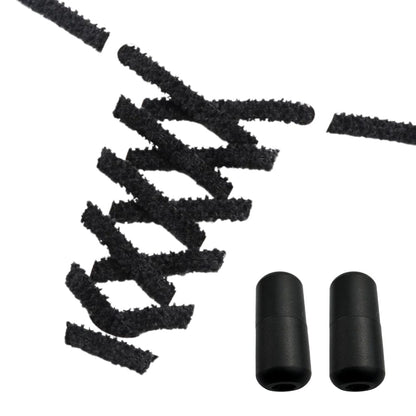 Productafbeelding van fluffy elastische veters van 7 mm met capsule sluiting in de kleur zwart