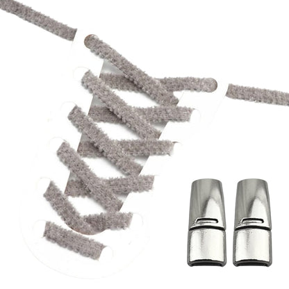 Productafbeelding van fluffy elastische veters van 7 mm met magneetsluiting in de kleur donkergrijs